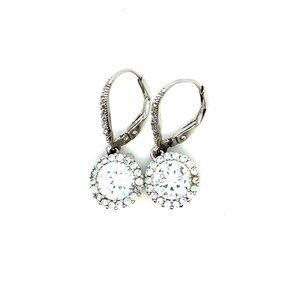 925 Silver Cz Dangle Earrings